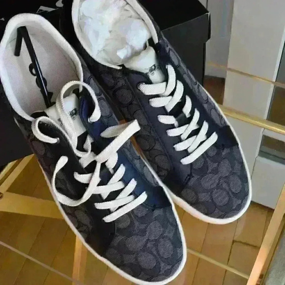 Coach CI077 Clip Low Top Sneaker In Signature Jacquard Men Size 11.5 - Picture 9 of 10